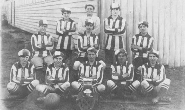 <span>The Blyth Spartans team that won the Munitionettes’ Cup in 1918.</span><span>Photograph: No credit</span>
