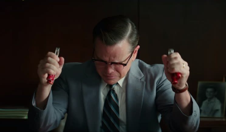 Matt Damon loses it in Suburbicon - Credit: Paramount