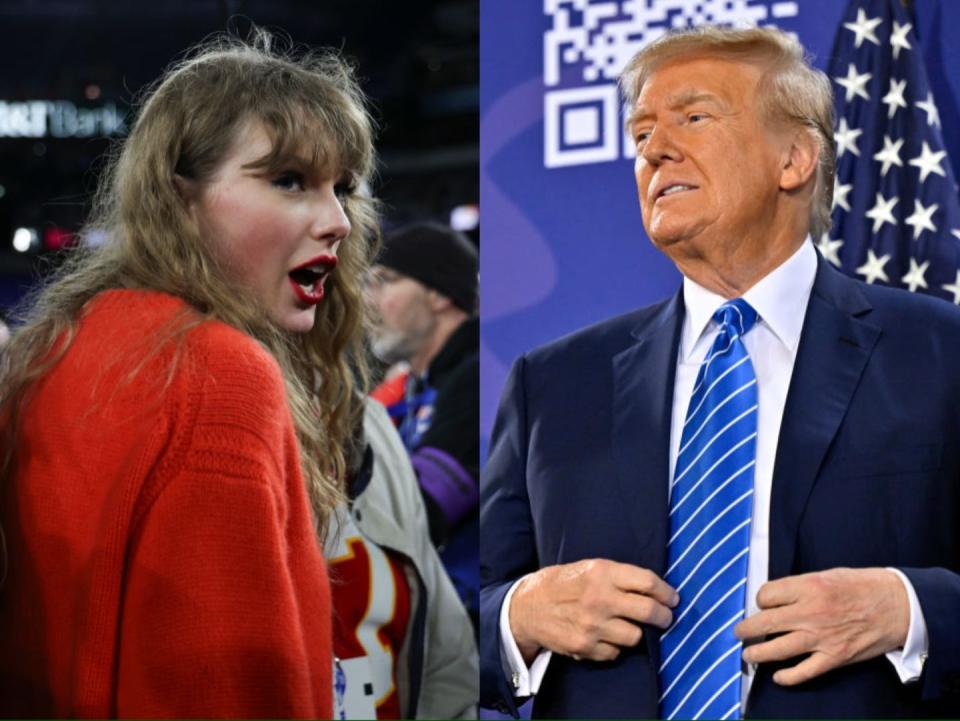 Taylor Swift (links) und Donald Trump. - Copyright: Kara Durrette/Getty Images; David Becker/Getty Images