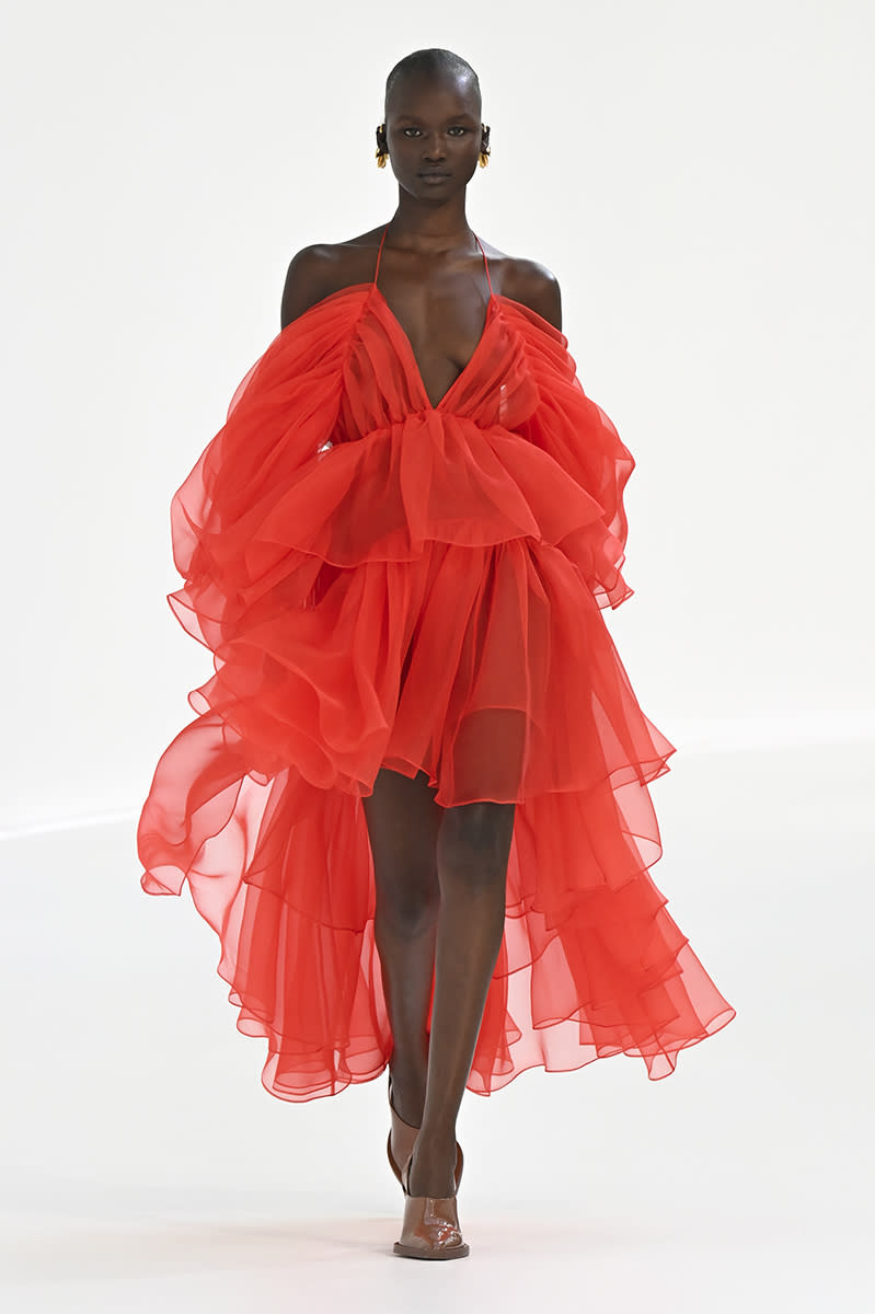 Model on the runway at Zimmermann Ready To Wear Spring 2024 held at Palais de Tokyo on October 2, 2023 in Paris, France.