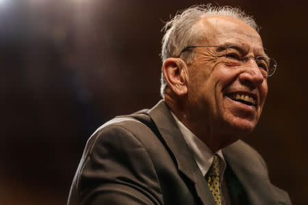 Senator Chuck Grassley (R-IA) arrives before a Senate Judiciary Constitution Subcommittee hearing titled "Stifling Free Speech: Technological Censorship and the Public Discourse." on Capitol Hill in Washington, U.S., April 10, 2019. REUTERS/Jeenah Moon