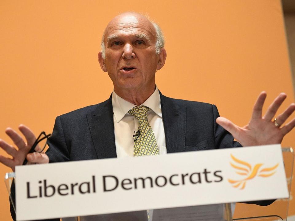 The former Business Secretary during his first speech as Lib Dem leader earlier this month