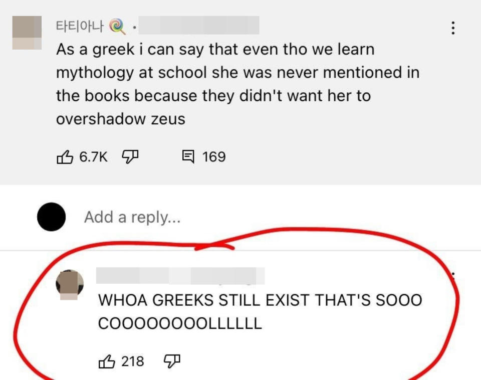 "WHOA GREEKS STILL EXIST THAT'S SOOO COOOOOOOOLLLLLL"