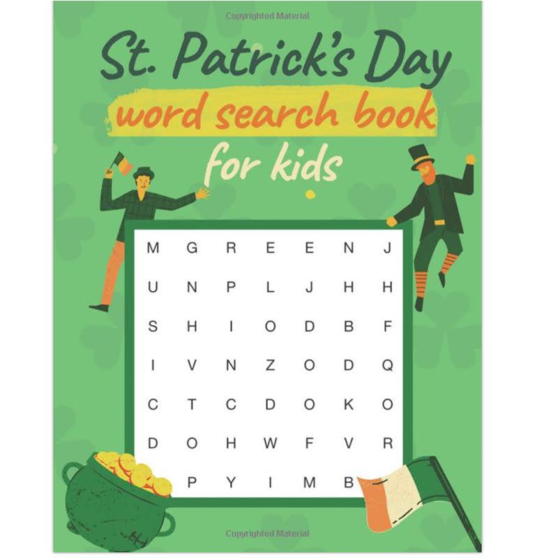 saint patricks day word search book for kids