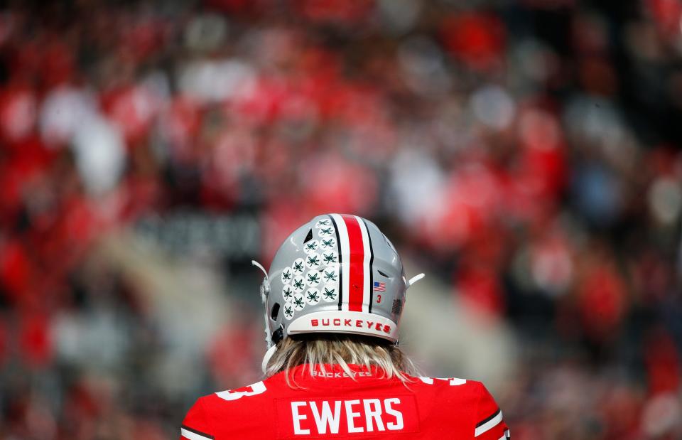 Quinn Ewers skipped his senior season of high school to spend four months at Ohio State, where he took just two snaps, both handoffs, in a lopsided win over Michigan State.