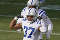 Indianapolis Colts strong safety Khari Willis (37) celebrates after sacking Pittsburgh Steelers quarterback Ben Roethlisberger during the first half of an NFL football game, Sunday, Dec. 27, 2020, in Pittsburgh. (AP Photo/Gene J. Puskar)