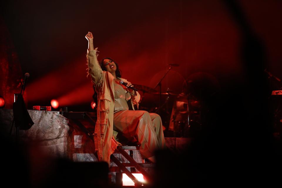 Jazmine Sullivan performs at Beale Street Music Festival on Sunday, May 7, 2023 at Tom Lee Park in Downtown Memphis.