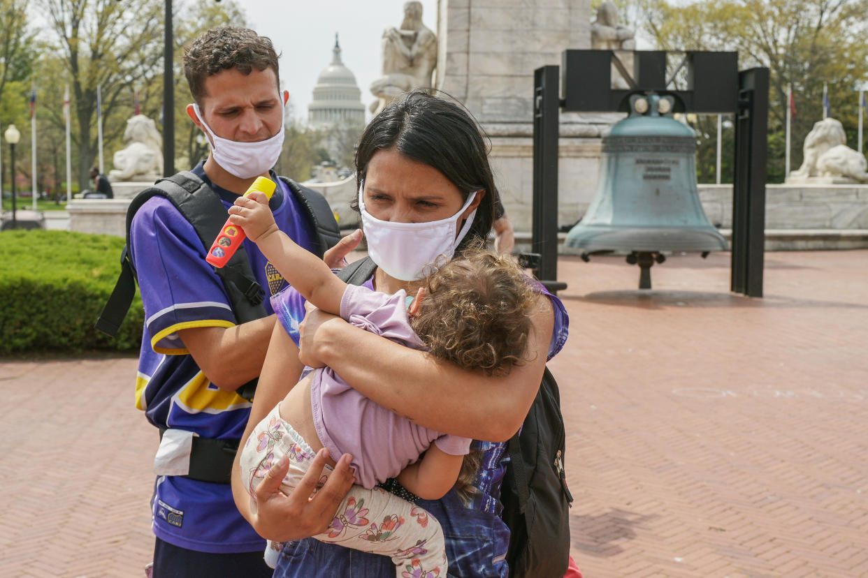 Ordalis Rodríguez, 26, a migrant originally from Venezuela who was transported on a bus from Texas (Craig Hudson / The Washington Post via Getty Images)