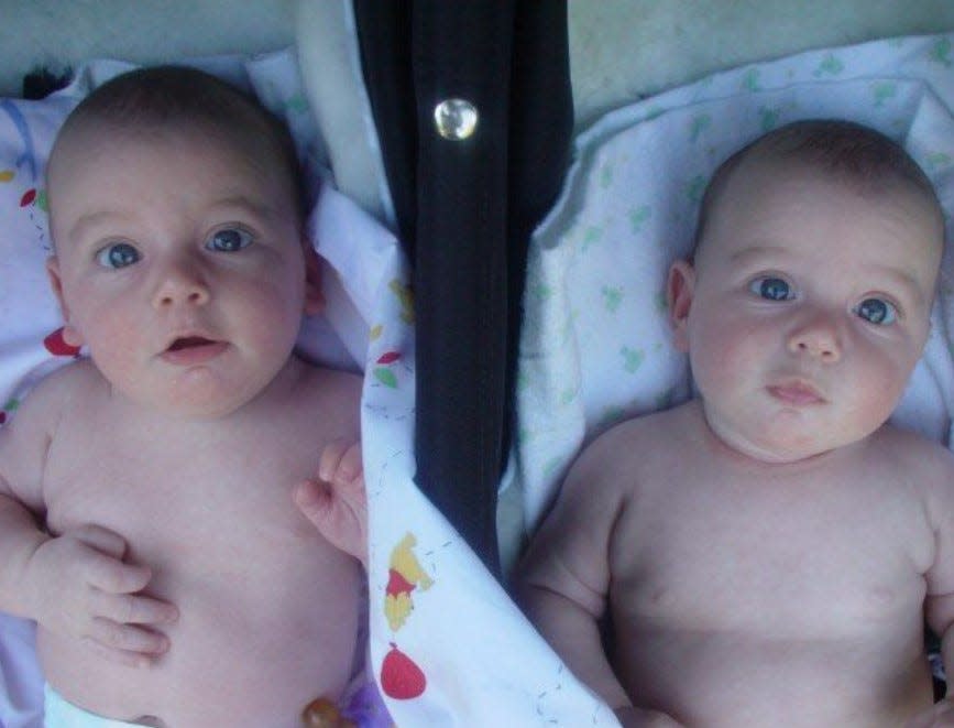 Ash Jurberg's twin boys, Charlie and Thomas