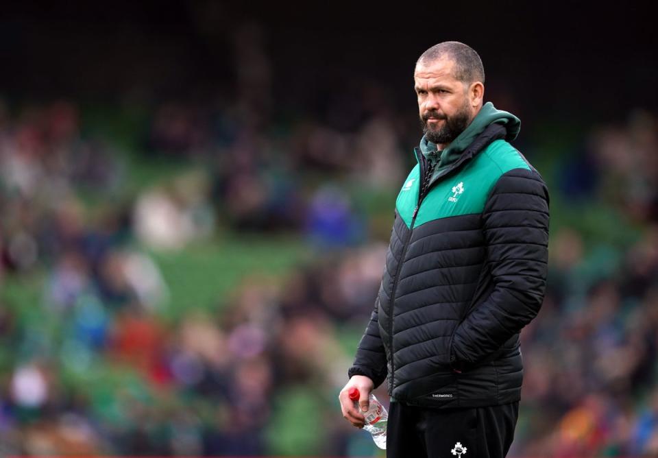 Andy Farrell is preparing for Ireland’s second Test in New Zealand (Brian Lawless/PA) (PA Wire)