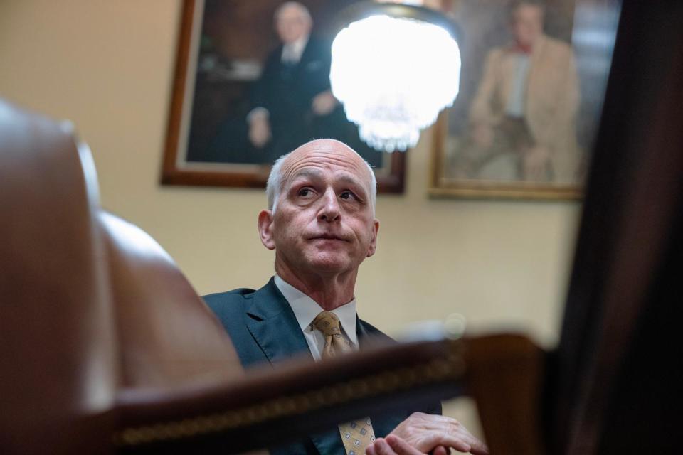 PHOTO: House Armed Services Committee ranking member Rep. Adam Smith testifies during a House Rules Committee meeting, in the U.S. Capitol, on June 11, 2024, in Washington, D.C. (Tom Williams/CQ-Roll Call, Inc via Getty Images, FILE)