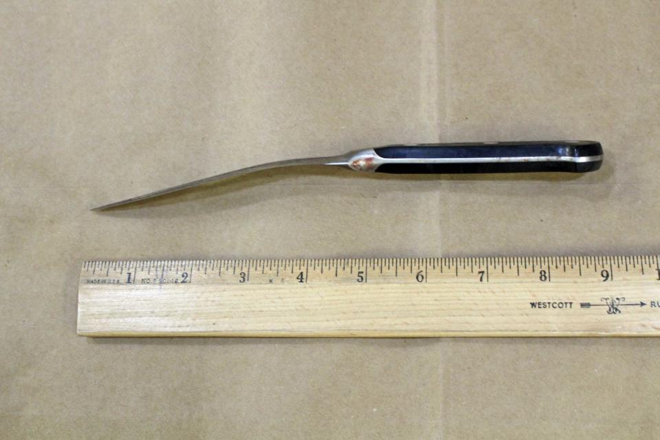 The knife used in the attack. / Credit: Alachua County Sheriff's Office