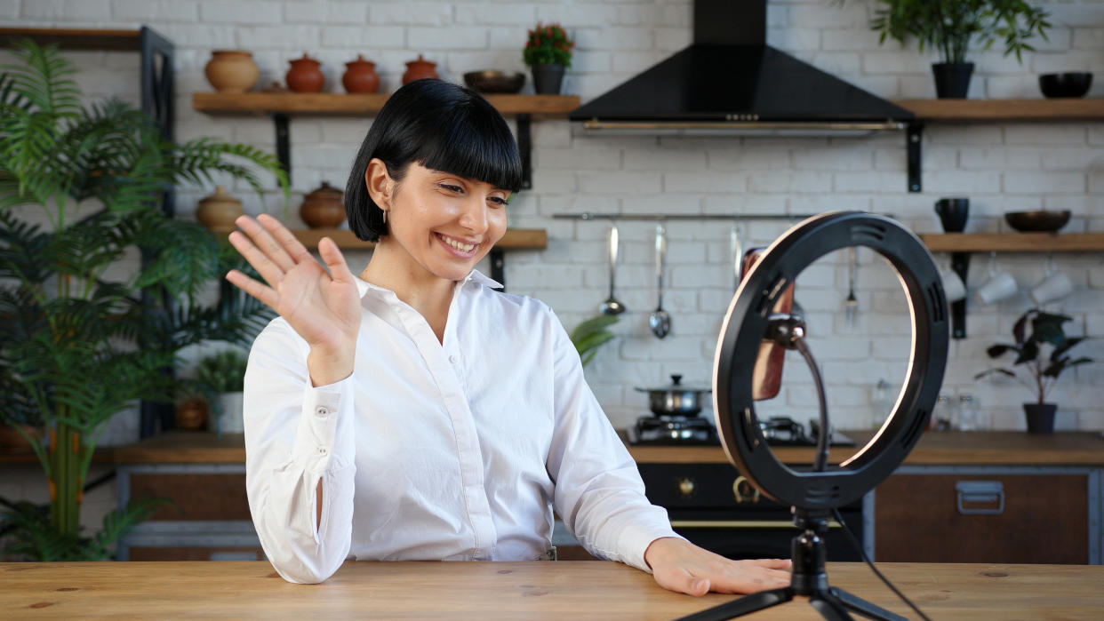 woman ring light