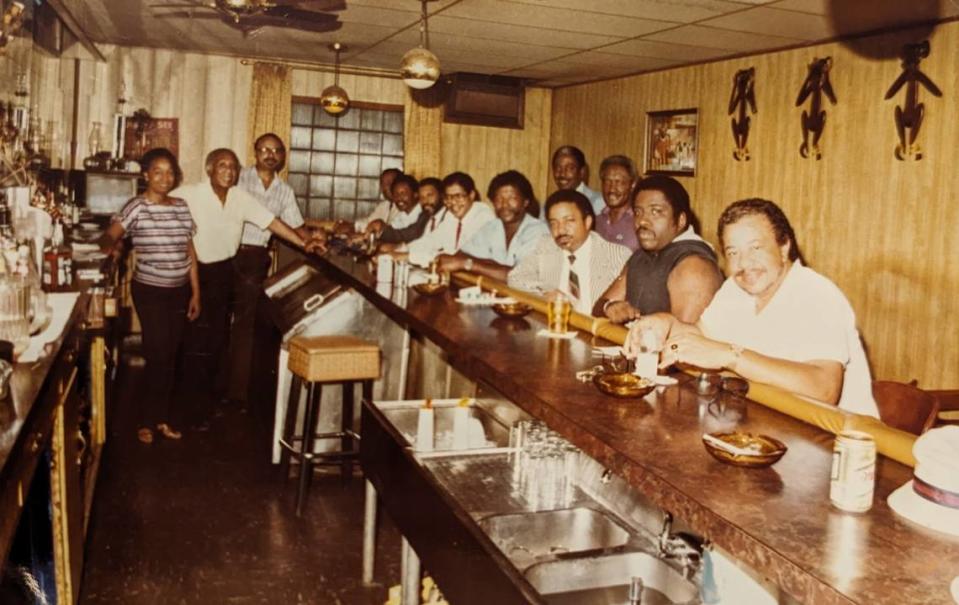 The bar at Excelsior Club in Charlotte.