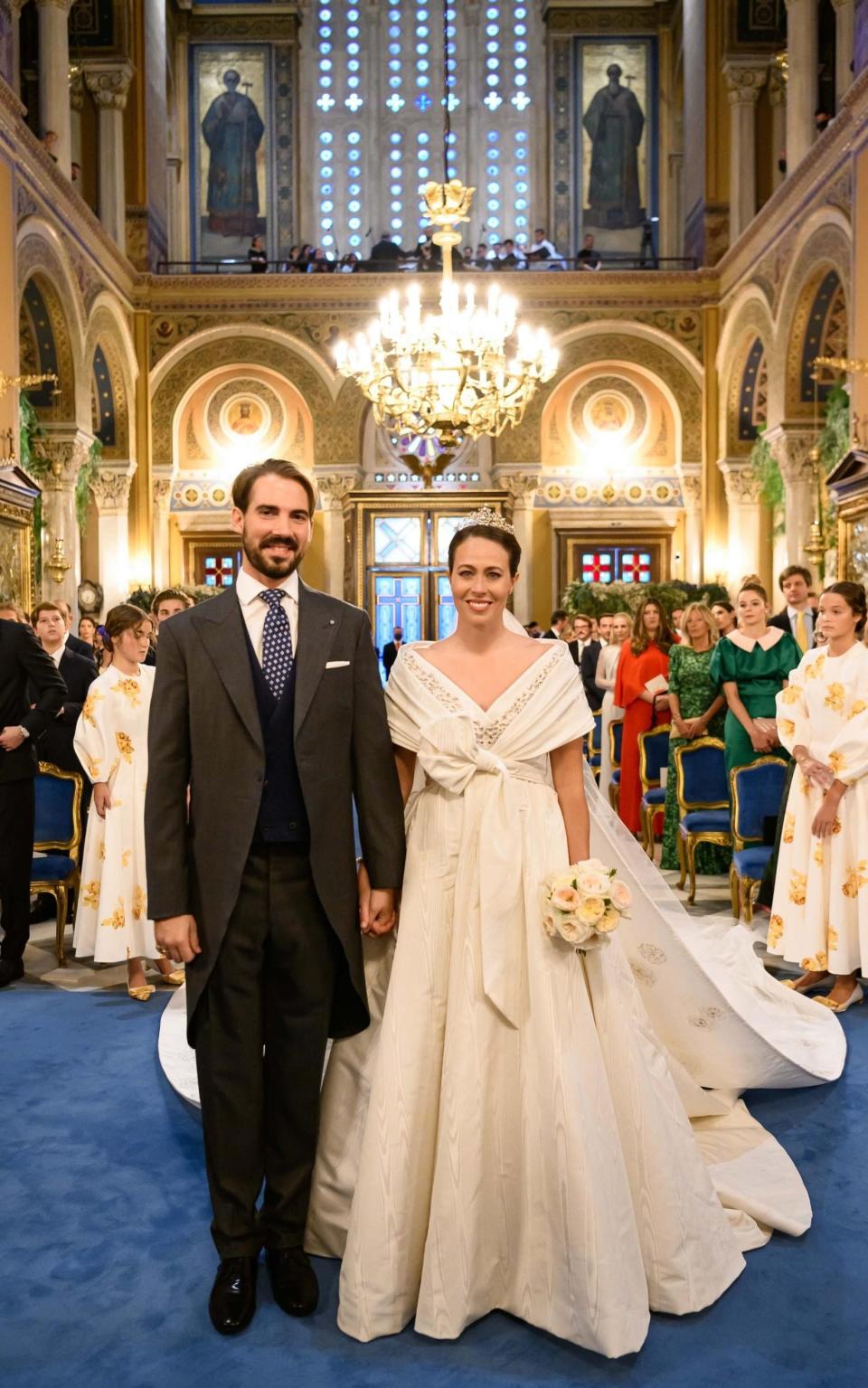 Princess Nina of Greece wearing Chanel for her wedding to Prince Philippos of Greece - Shutterstock