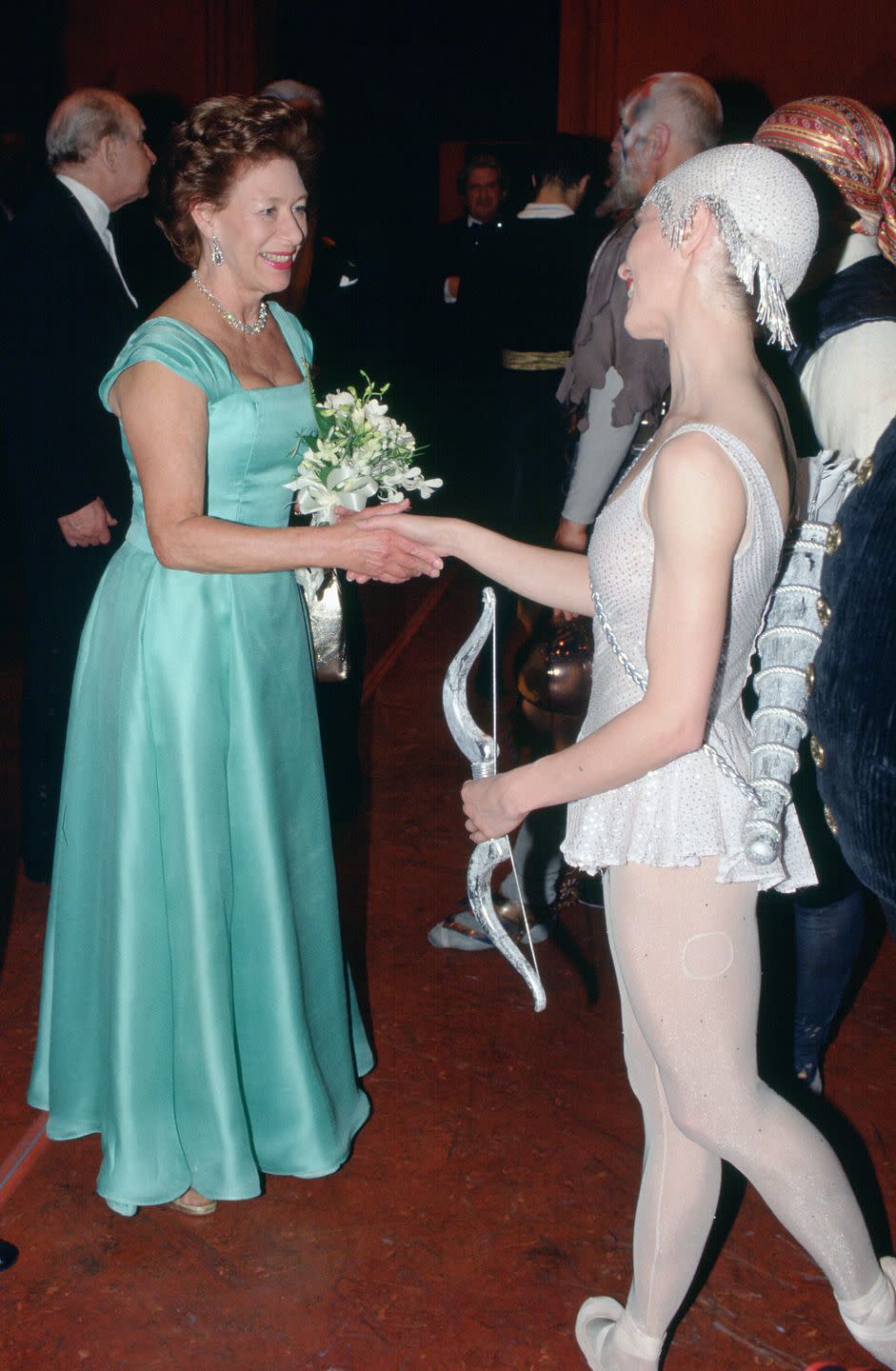 <p>Princess Margaret was a lifelong ballet enthusiast. Here she is making introductions as the president of the Royal Ballet in 1993. </p>