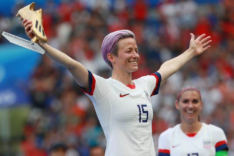 Megan Rapinoe scored 63 goals during her tenure with the United States Women's National Team. File Photo by David Silpa/UPI