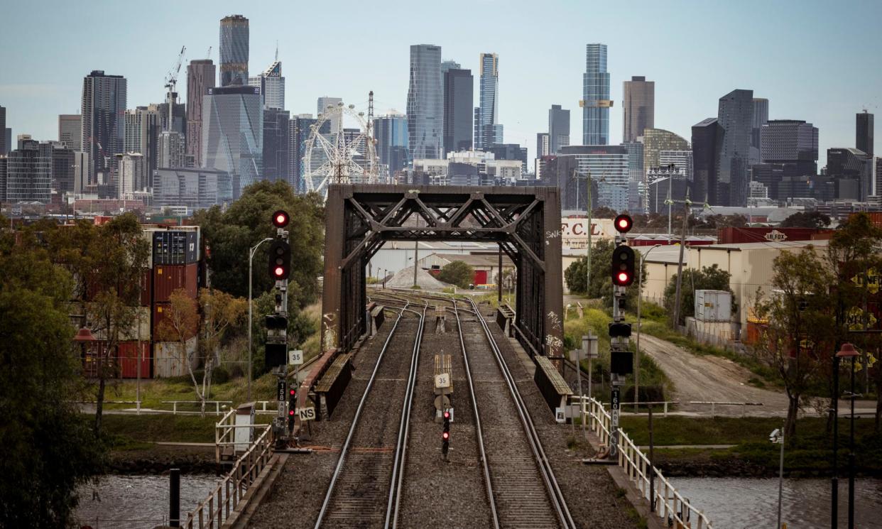 <span>The Melbourne CBD seen from the city’s west. Many property investors in the city are asking questions about converting their existing properties to rooming houses.</span><span>Photograph: Christopher Hopkins/The Guardian</span>