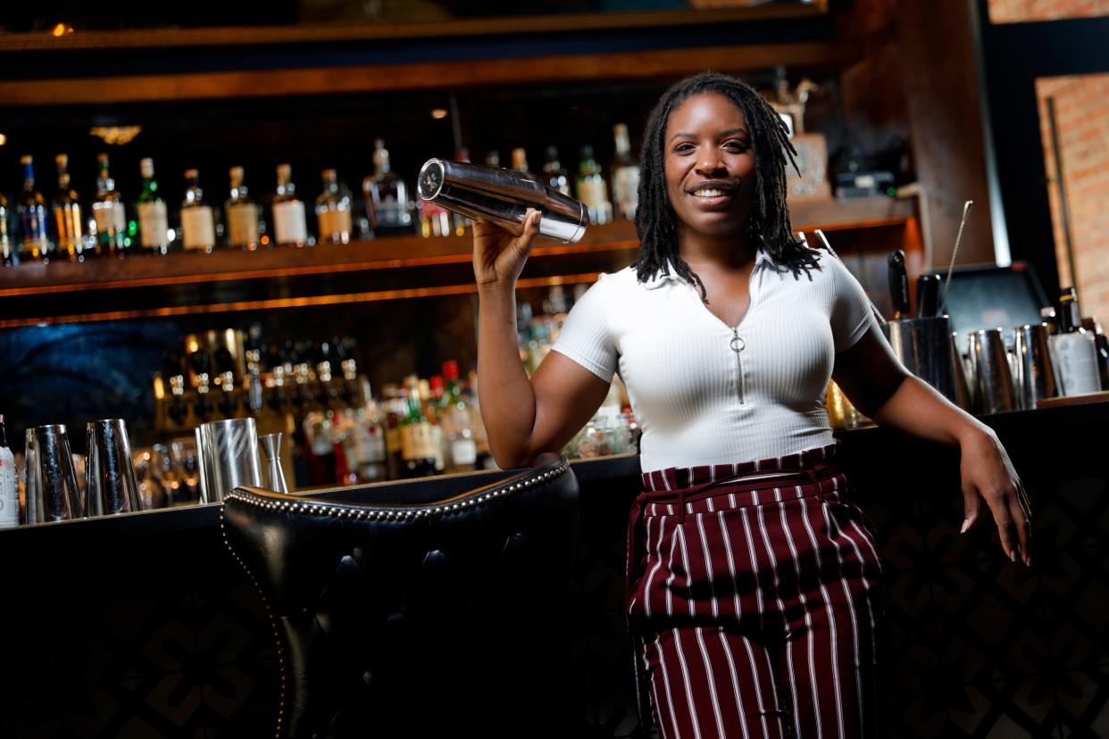 Loretha Kirk, a bartender ranked by the U.S. Bartending Guild as a World Class US Top 100 bartender for 2024, is seen on Feb. 20 inside the T Room at The Jones Assembly in Oklahoma City.