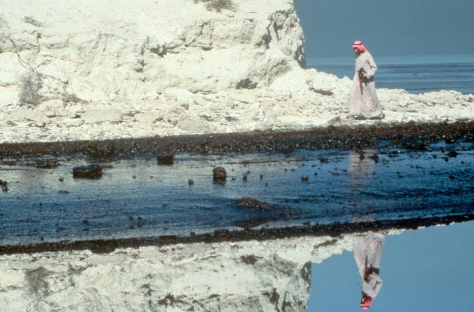 Oiled Coastline, Persian Gulf Oil Spill, 1991.