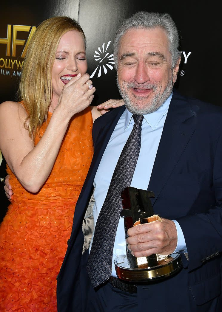 Leslie Mann and Robert De Niro at the 20th Annual Hollywood Film Awards at The Beverly Hilton Hotel on November 6, 2016 in Beverly Hills, California. (Photo: Getty Images)