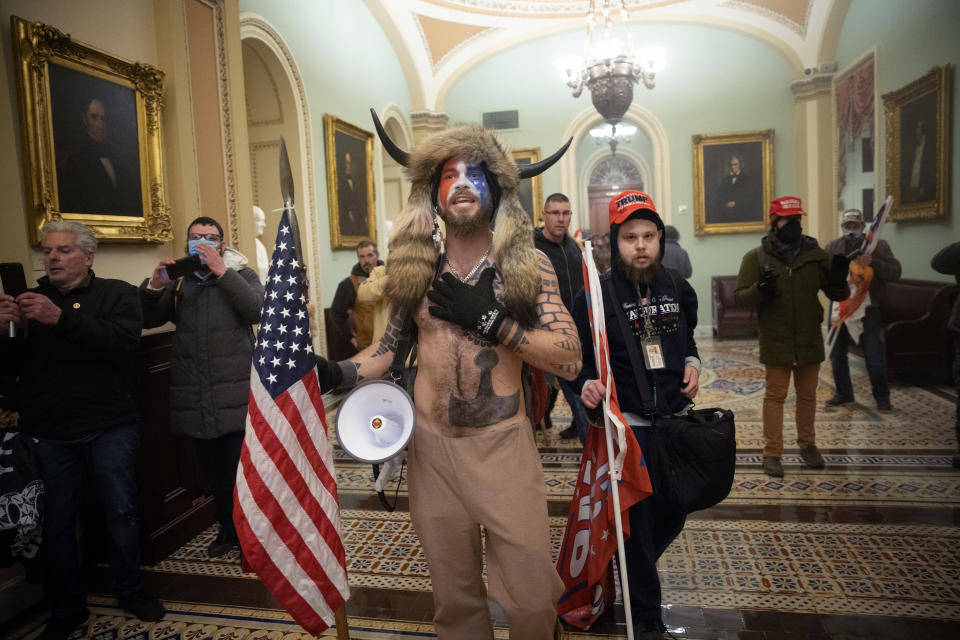 A pro-Trump mob confronts U.S. Capitol police outside the Senate chamber of the U.S. Capitol Building on January 06, 2021 in Washington, DC.<span class="copyright">Win McNamee–Getty Images</span>