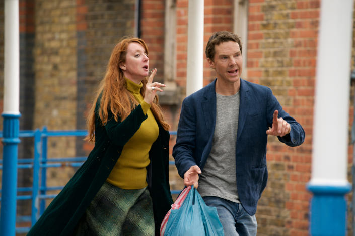 Elizabeth Berrington and Benedict Cumberbatch in Patrick Melrose (Sky)