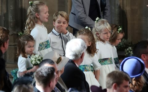 The bridesmaids and page boys, including Prince George and Princess Charlotte - Credit: PA