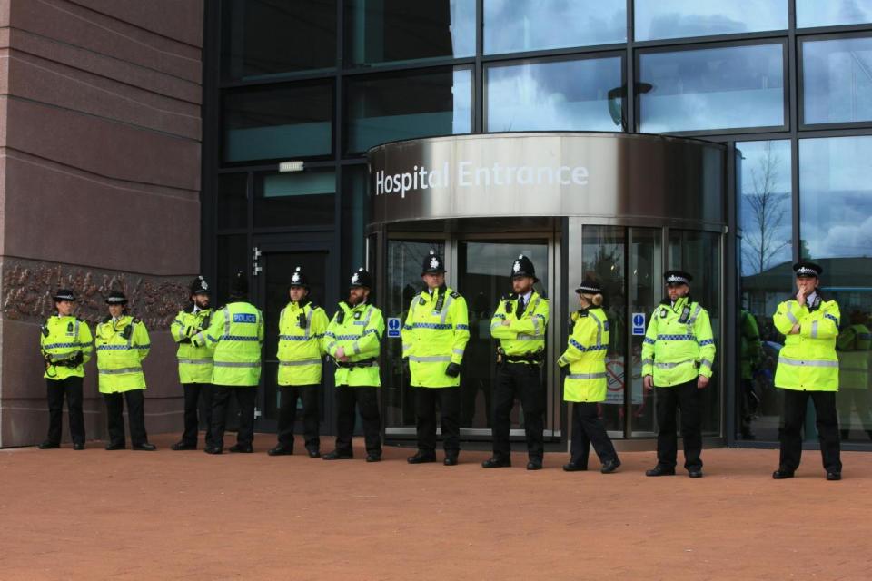 Police outside Liverpool's Alder Hey Children's Hospital (PA)