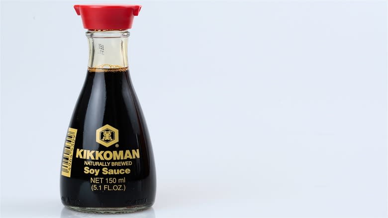 Bottle of Kikkoman soy sauce