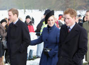 Even though the church grounds were covered in snow in 2009 for the annual church service, it didn’t stop the royal and their fans from turning up on the day. Photo: Getty Images