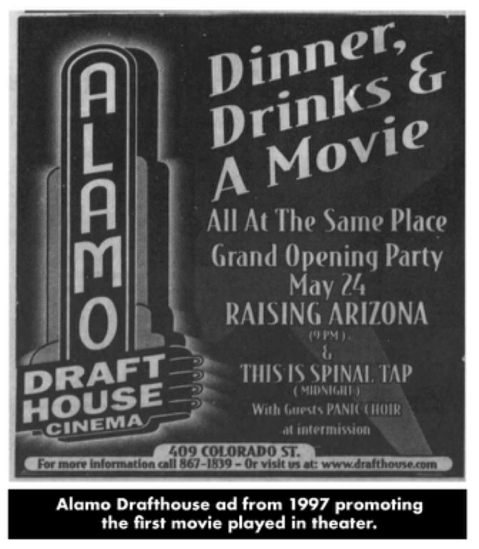 An Alamo Drafthouse advertisement from 1997