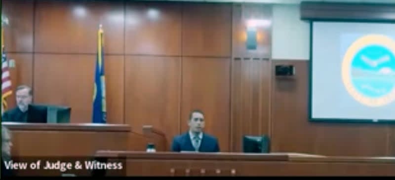 Chandler (Arizona) police detective Ariel Werther testifies during Chad Daybell's murder trial in Boise on Wednesday. | Judge Steven W. Boyce via YouTube