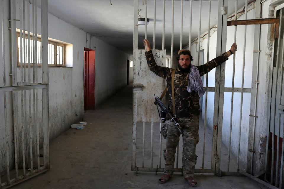 A Taliban soldier stands in Pul-e-Charkhi prison in Kabul, Afghanistan, September 15, 2021. WANA (West Asia News Agency) via REUTERS ATTENTION EDITORS - THIS IMAGE HAS BEEN SUPPLIED BY A THIRD PARTY.