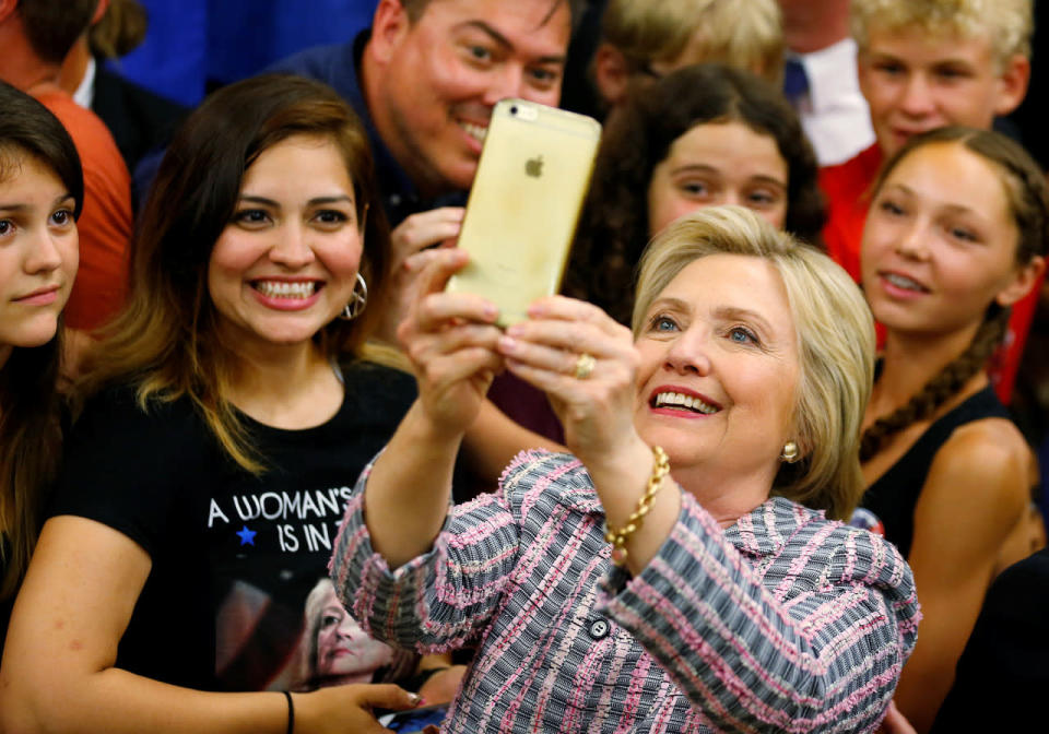 Sacramento selfie with supporters