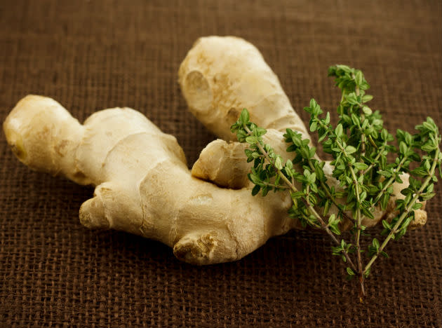 <b>Ginger</b>, perhaps most well-known for its digestive and decongestive properties, is widely used to relieve nausea and soothe an upset tummy, as well as to treat colds and allergies. So make sure you have your cup of adhrak chai daily!