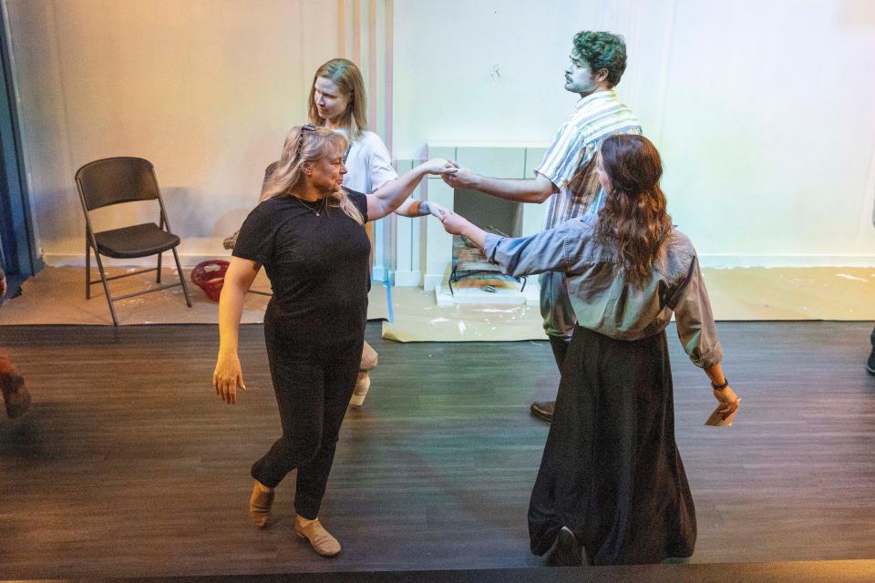 The Oklahoma Shakespeare in the Park cast rehearses Regency Era dances for the immersive holiday show "Jane Austen's Christmas Cracker" on Friday, November 2, 2022 in Oklahoma City.