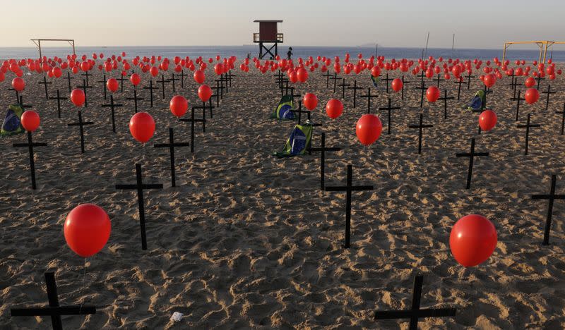 Tribute to the victims of the coronavirus disease (COVID-19) in Rio de Janeiro