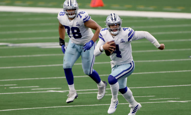 Dallas Cowboys quarterback Dak Prescott on Sunday.