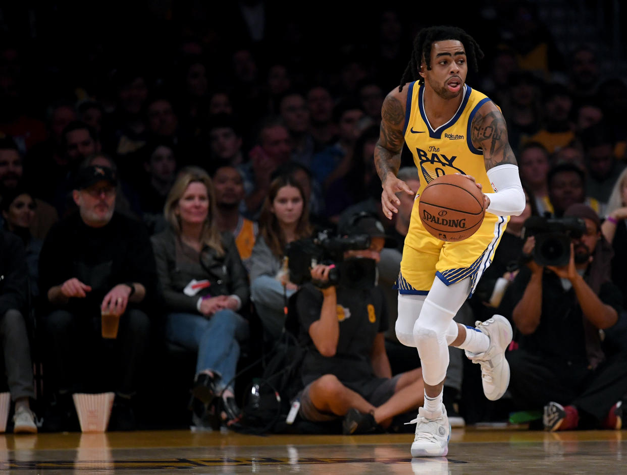The Warriors suffered another injury blow as guard D'Angelo Russell will miss at least two weeks with a thumb sprain. (Photo by Harry How/Getty Images)