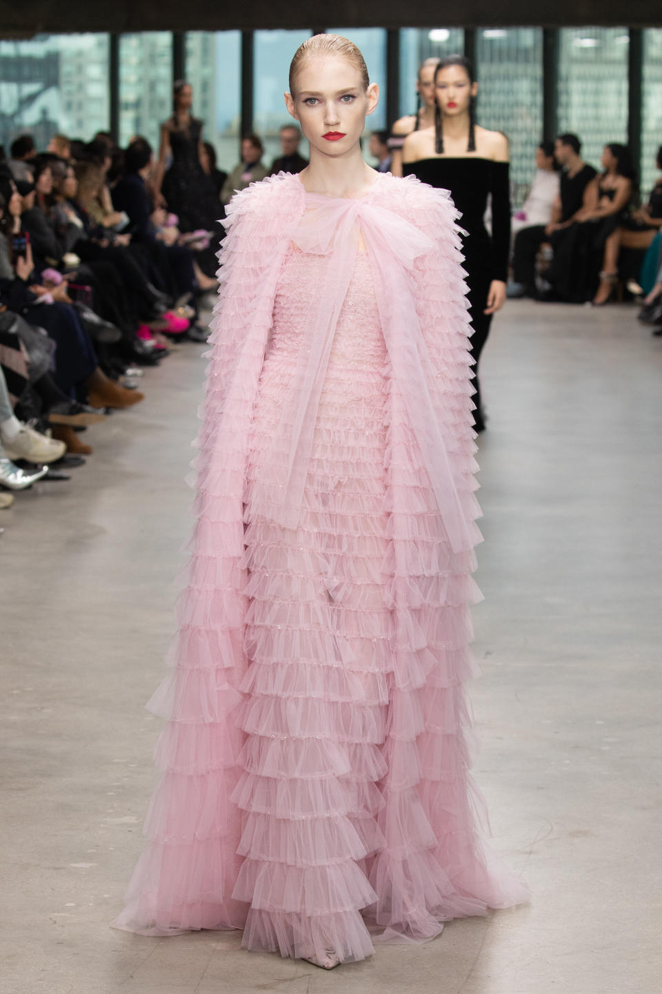 Carolina Herrera - Fall Winter 2024 - Runway Show - NYFW - Pink Dress and Cape