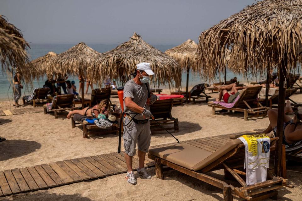 Seasonal hotels will in Greece reopen on June 15, ahead of international flights resuming in July (AFP via Getty Images)