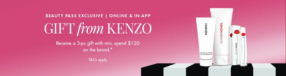 Spend at least S$120 to enjoy a 3-piece gift from Kenzo. PHOTO: Sephora
