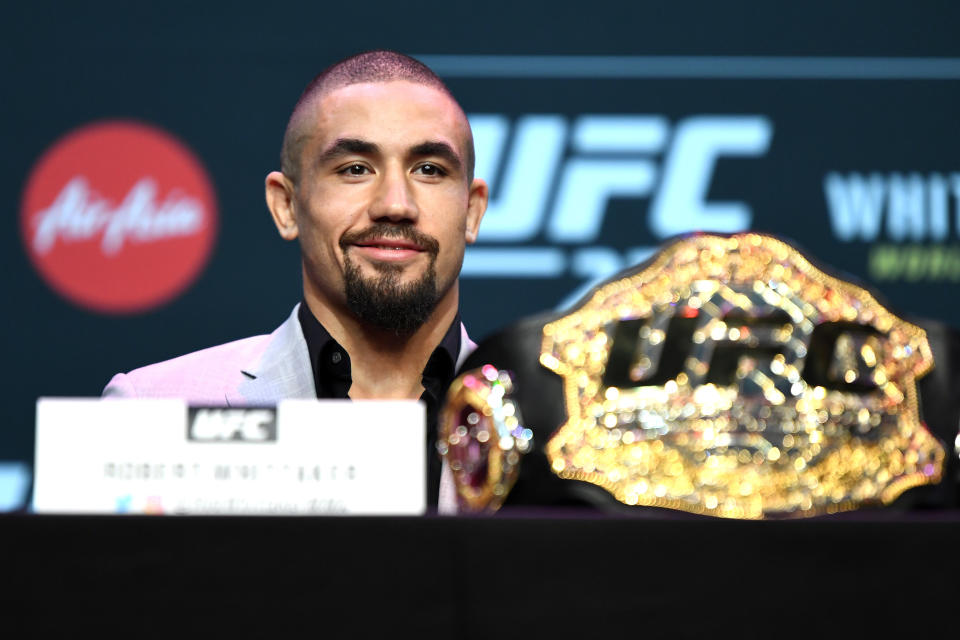 Robert Whittaker was released from the hospital, but hasn’t made it home yet. (Photo by Jeff Bottari/Zuffa LLC/Zuffa LLC via Getty Images)