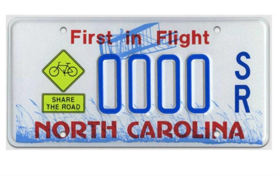 Proceeds from the Share the Road license plate are used for bicycle safety programs, including the N.C. Department of Transportation’s Bicycle Helmet Initiative.