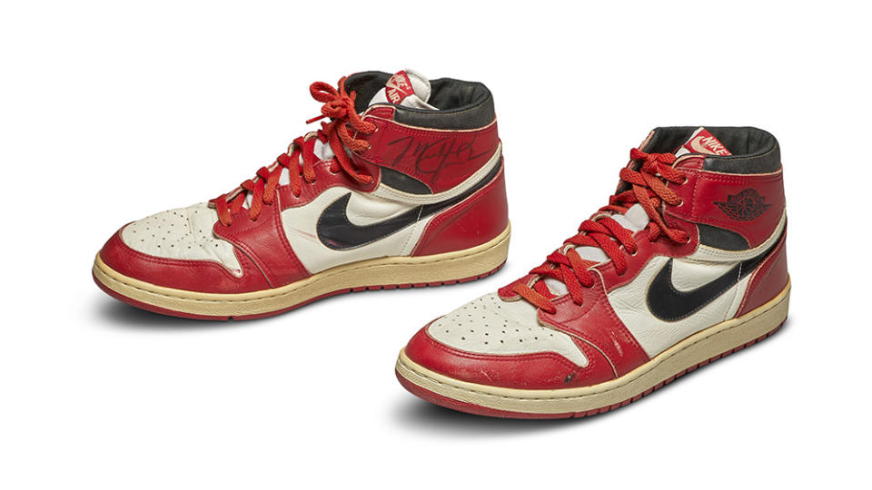 Michael Jordans Game-Worn Autographed Nike Air Jordan 1s