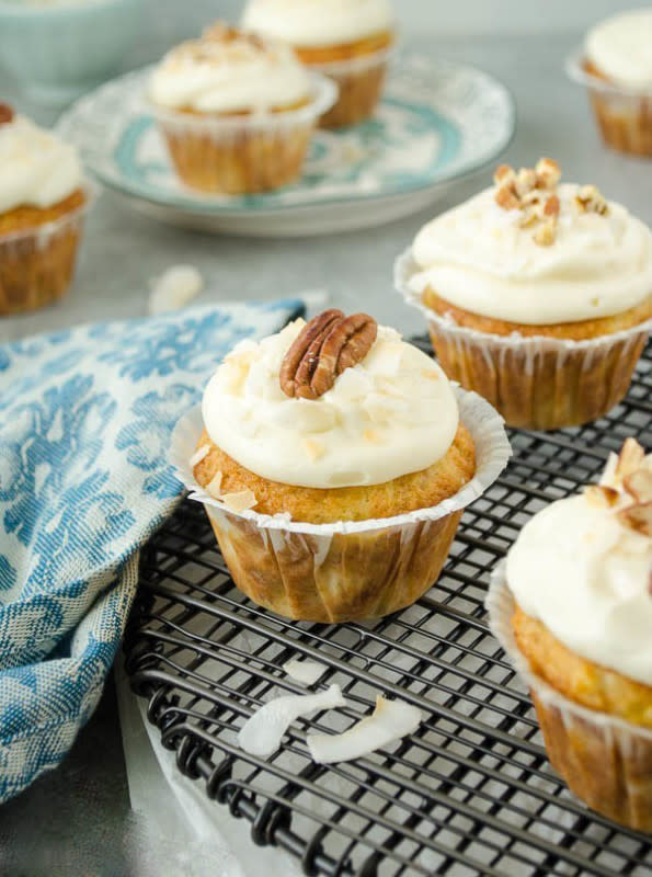 <p><strong>Hummingbird Cupcakes</strong><br> Get the recipe <em><a href="https://flavorthemoments.com/classic-hummingbird-cupcakes/" rel="nofollow noopener" target="_blank" data-ylk="slk:here;elm:context_link;itc:0;sec:content-canvas" class="link rapid-noclick-resp"><strong>here</strong></a></em></p>