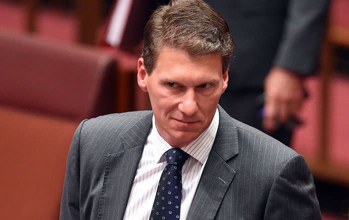 FILE: Senator Bernardi, pictured, has defended his appearance at an anti-halal event.