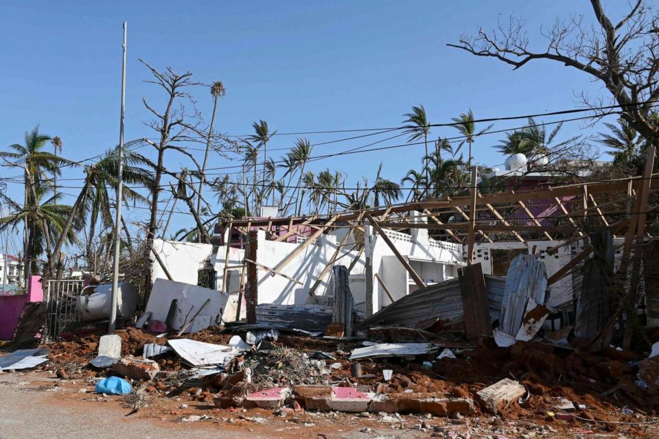 PHOTO: Picture of the damages caused by Hurricane Otis at the Los Flamingos hotel, where the so-called Tarzan House -former residence of actor Johny Weissmuller- is located, in Acapulco, state of Guerrero, Mexico, on Oct. 31, 2023. (Francisco Robles/AFP via Getty Images)