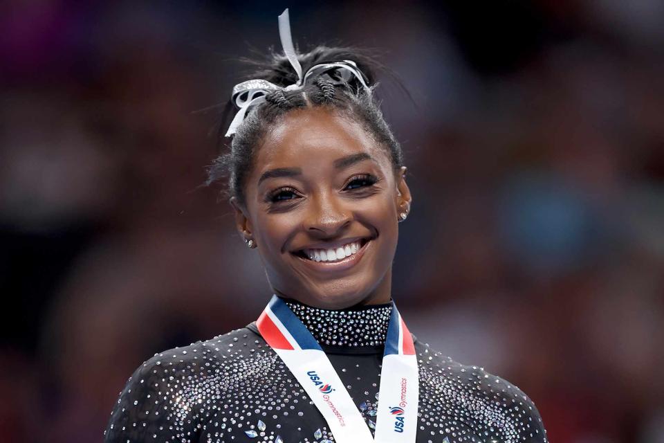 <p>Ezra Shaw/Getty </p> Simone Biles